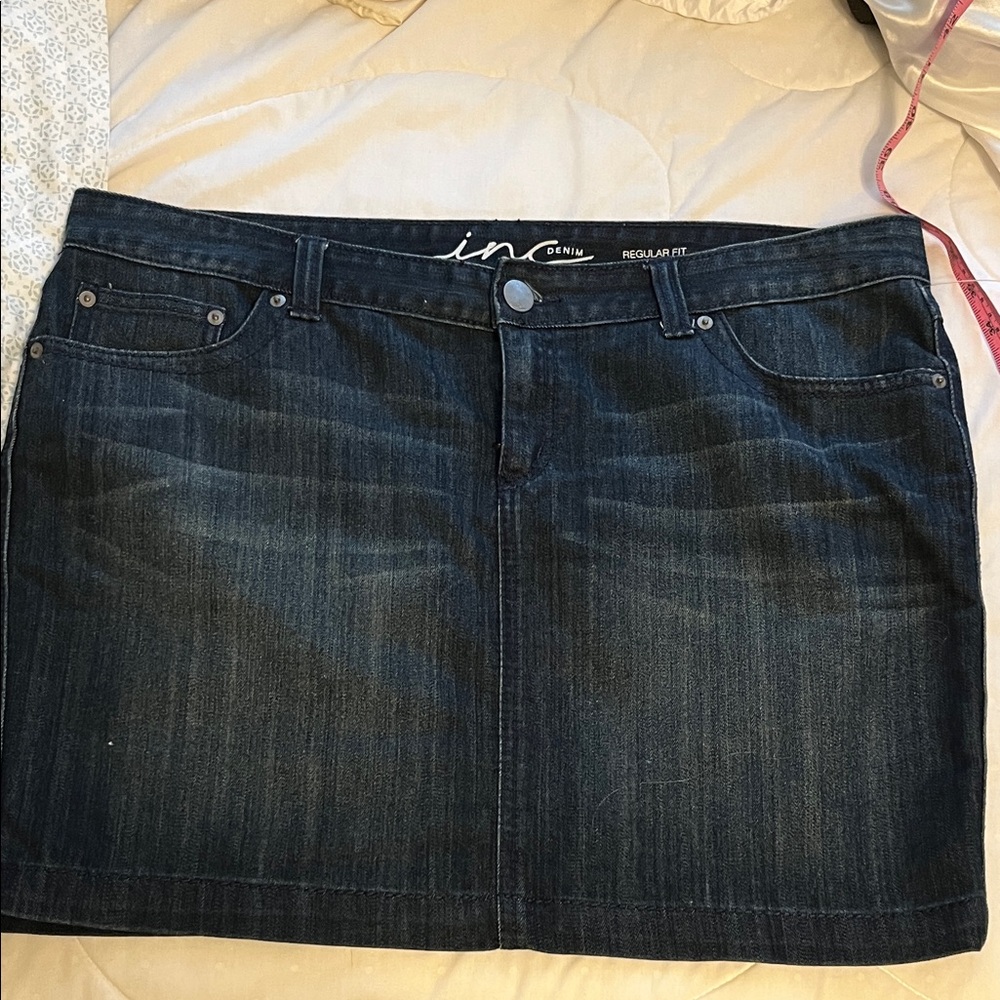 INC Jean Dark Blue Mini Skirt 16